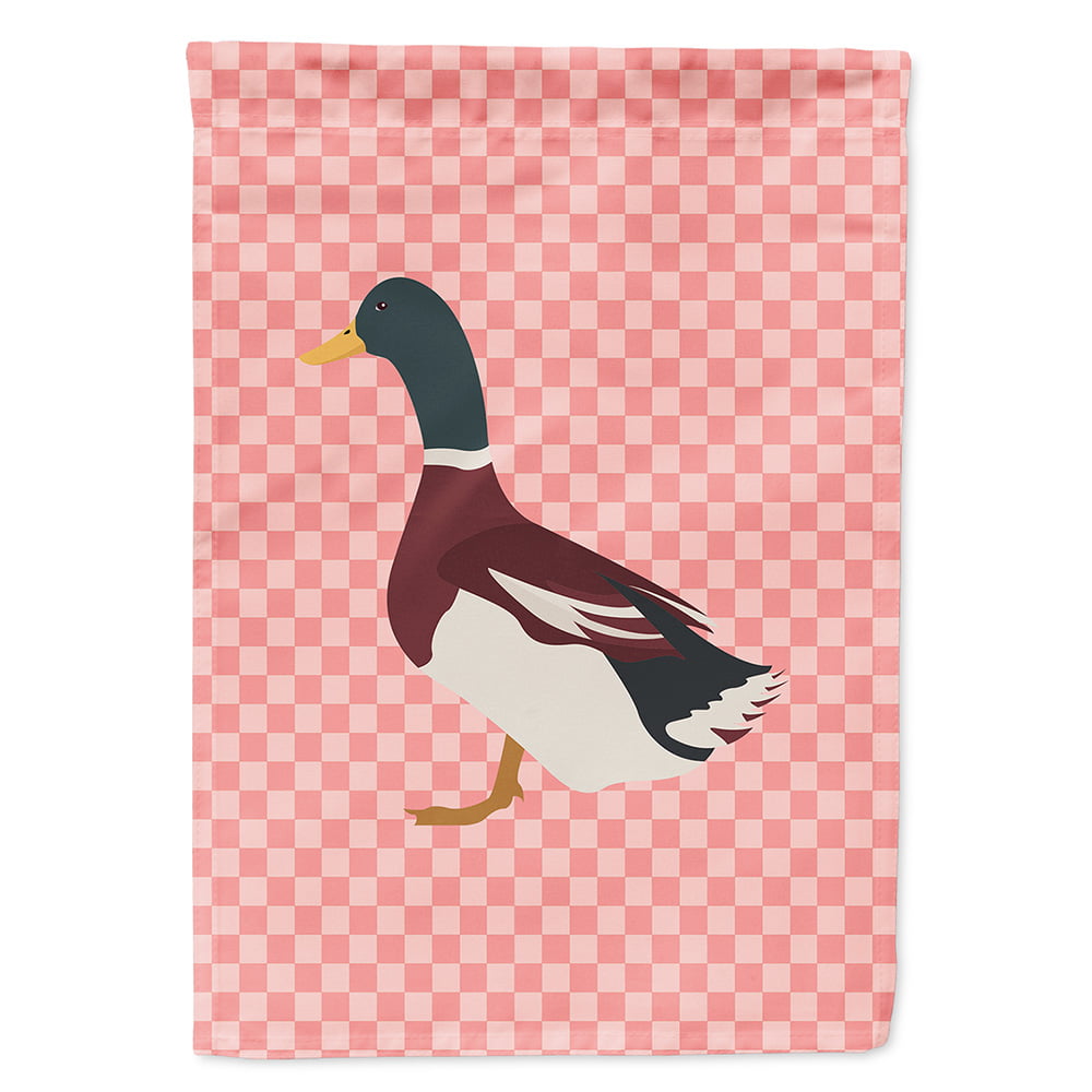 Rouen Duck Pink Check Garden Flag