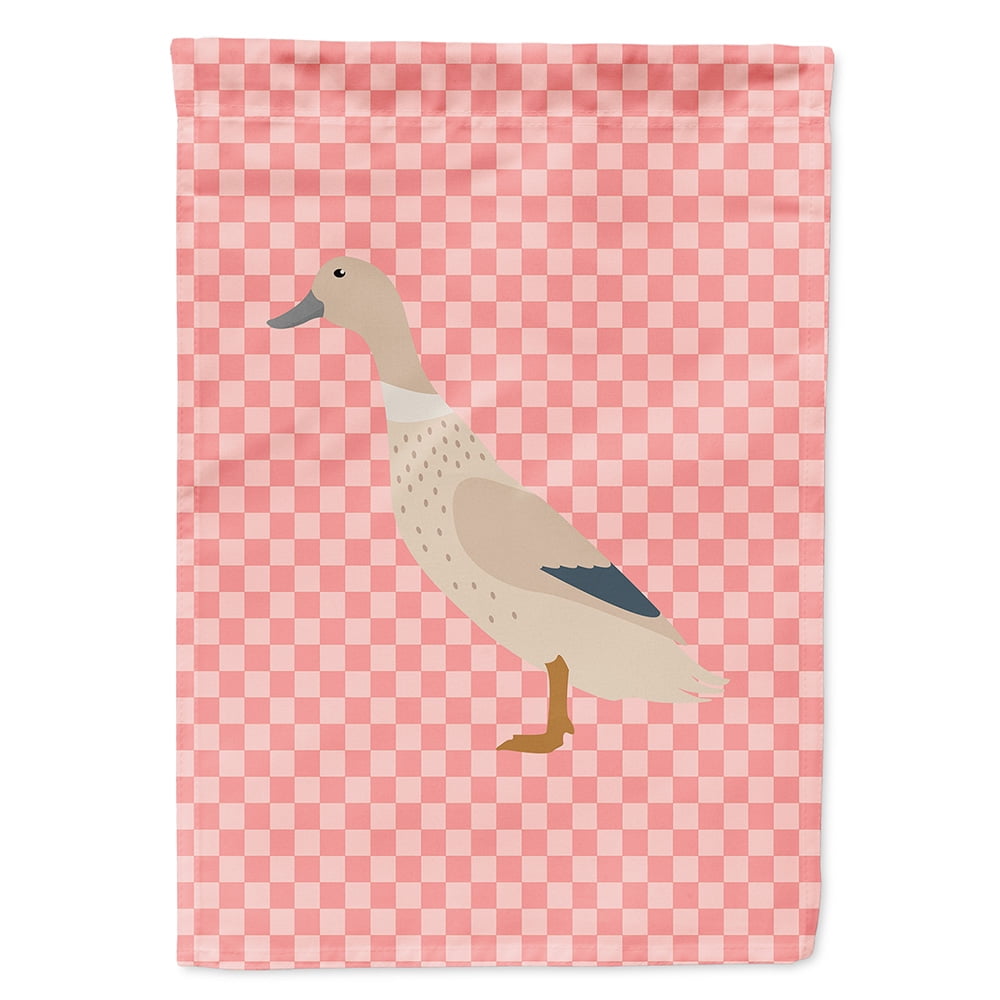West Harlequin Duck Pink Check Garden Flag - Pink Check