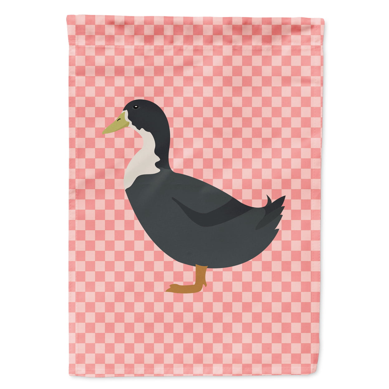 Blue Swedish Duck Pink Check Garden Flag