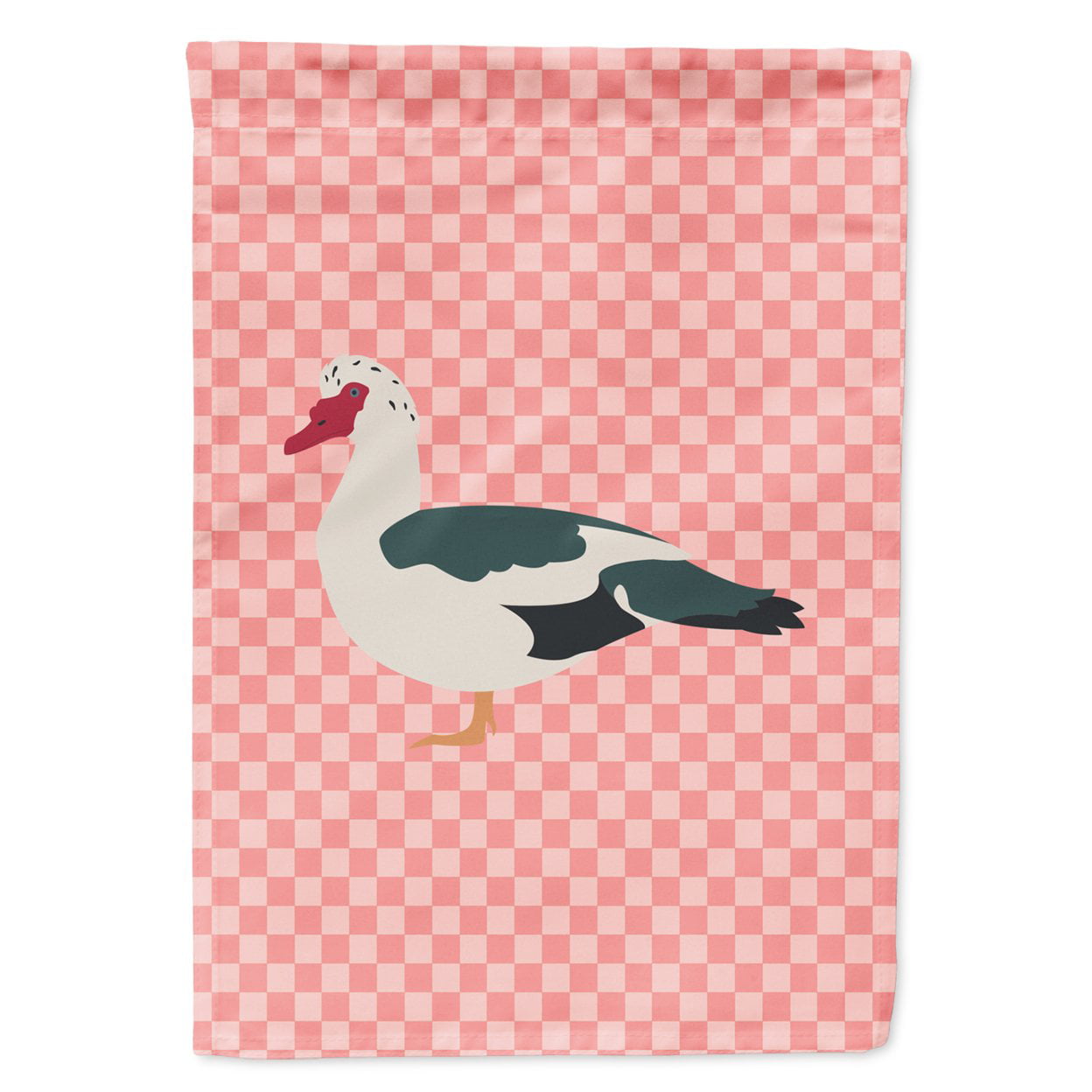 Muscovy Duck Pink Check Garden Flag