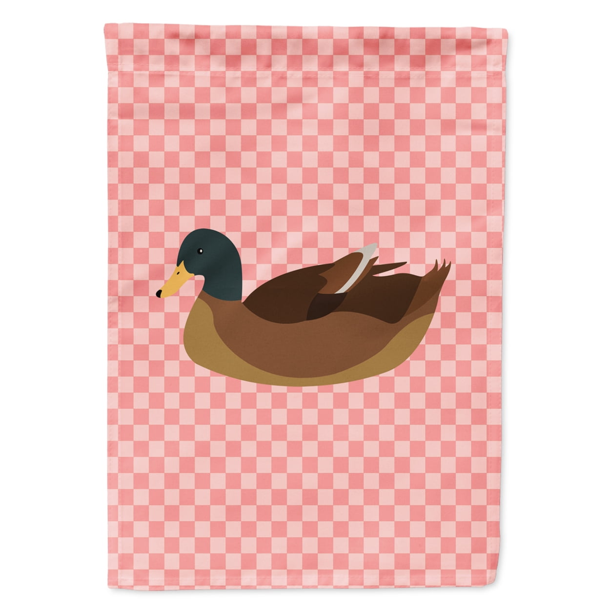 Khaki Campbell Duck Pink Check Garden Flag