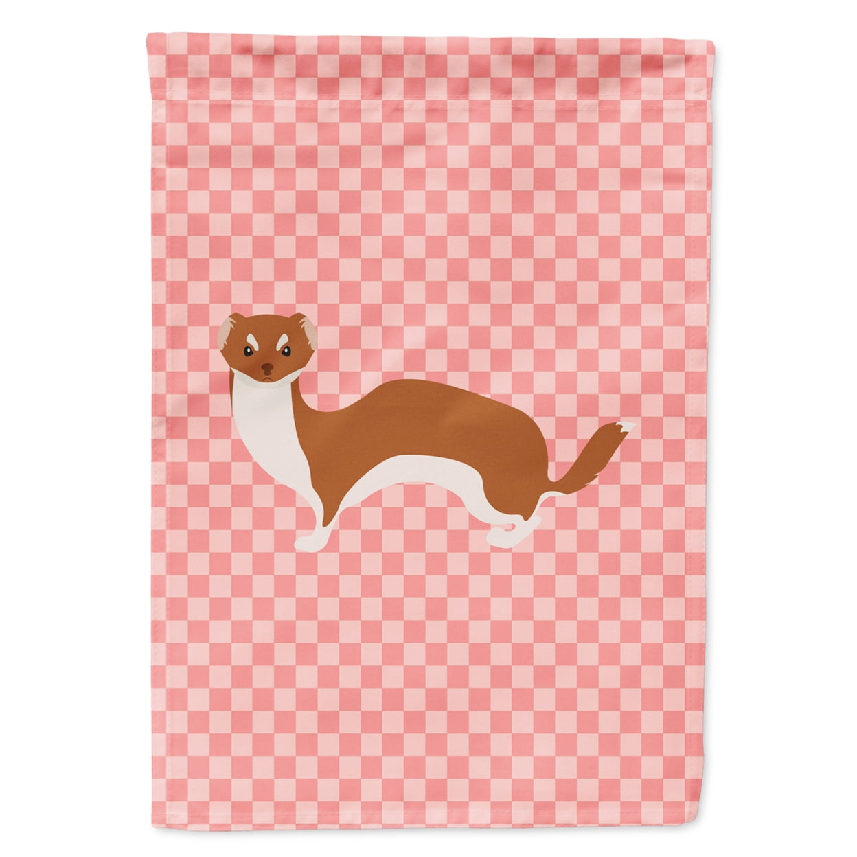 Weasel Pink Check Garden Flag