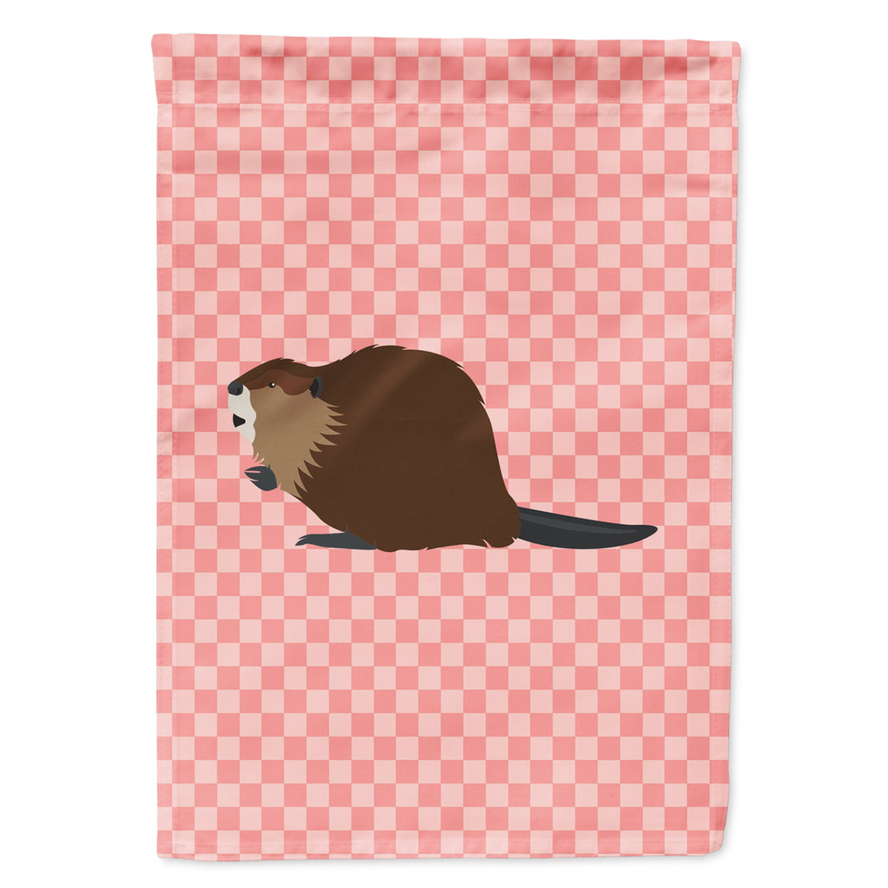 Eurasian Beaver Pink Check Garden Flag