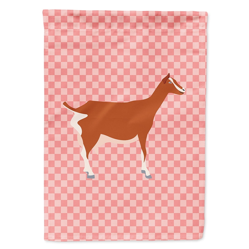 Toggenburger Goat Pink Check Garden Flag - Pink Check