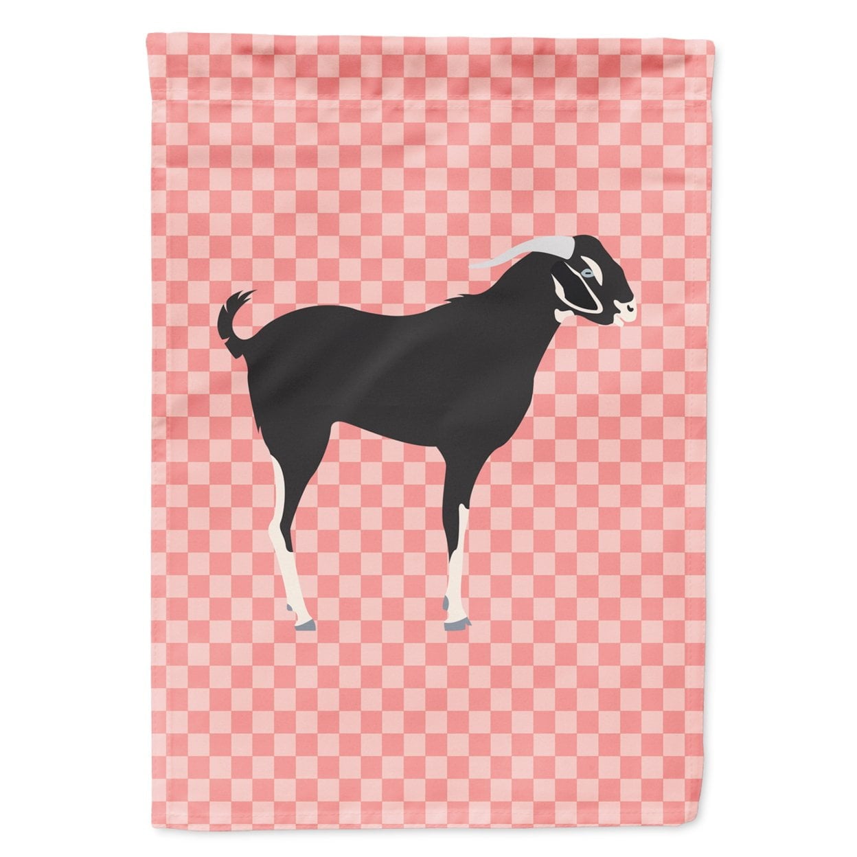Black Bengal Goat Pink Check Garden Flag