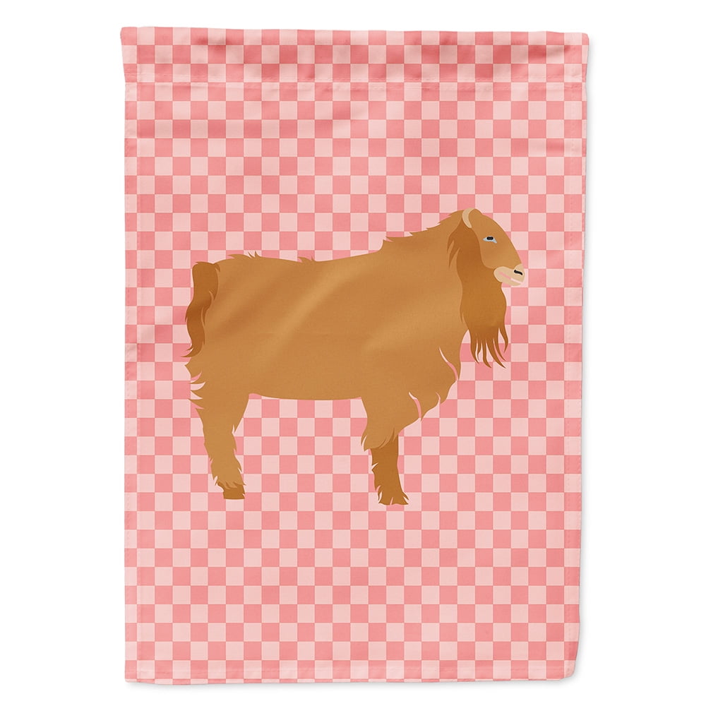 American Lamancha Goat Pink Check Garden Flag