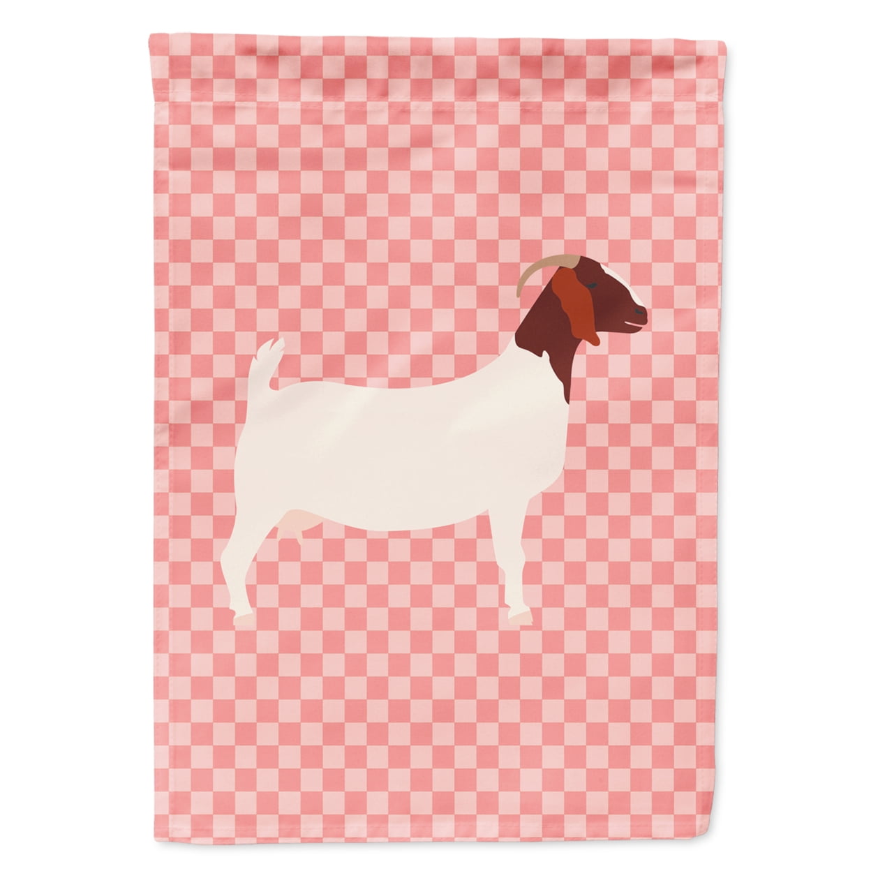 Boer Goat Pink Check Garden Flag