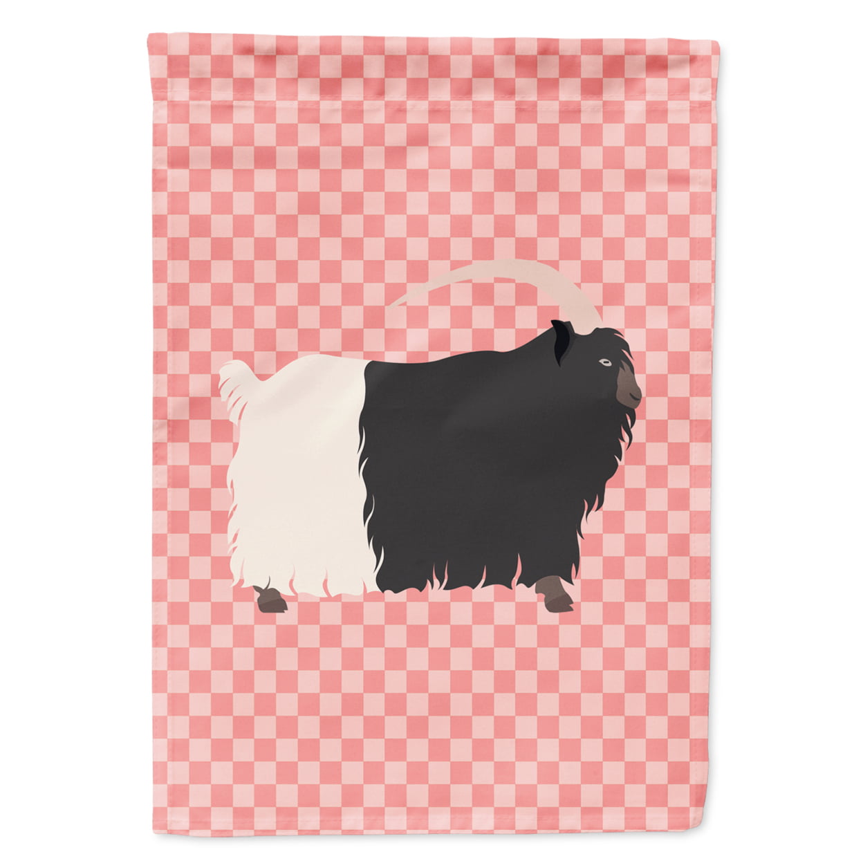 Welsh Black-Necked Goat Pink Check Garden Flag