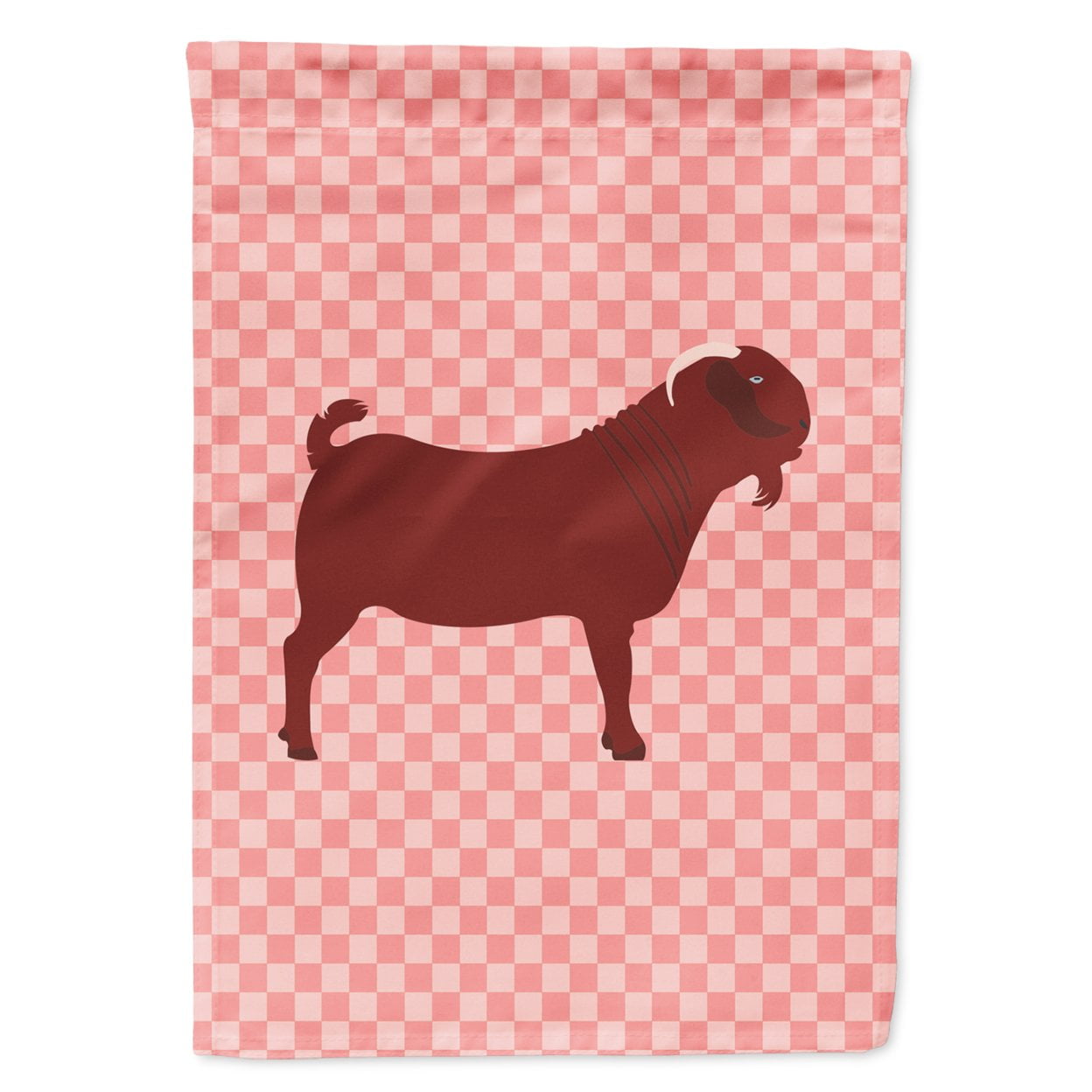 Kalahari Red Goat Pink Check Garden Flag