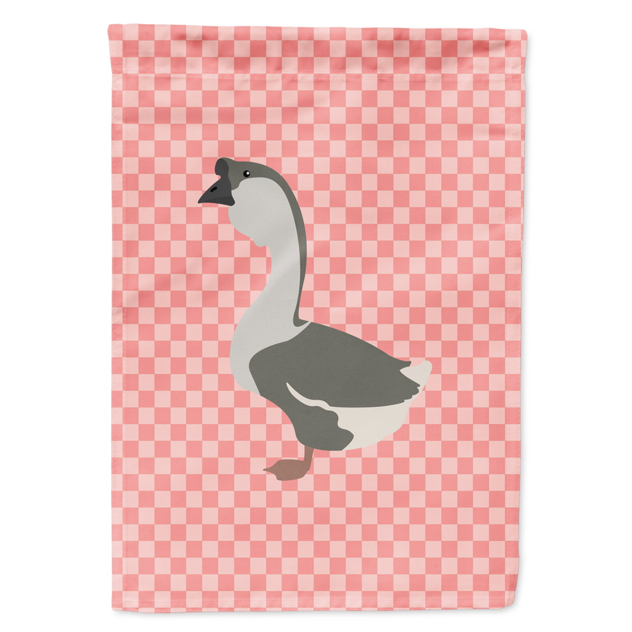 African Goose Pink Check Garden Flag