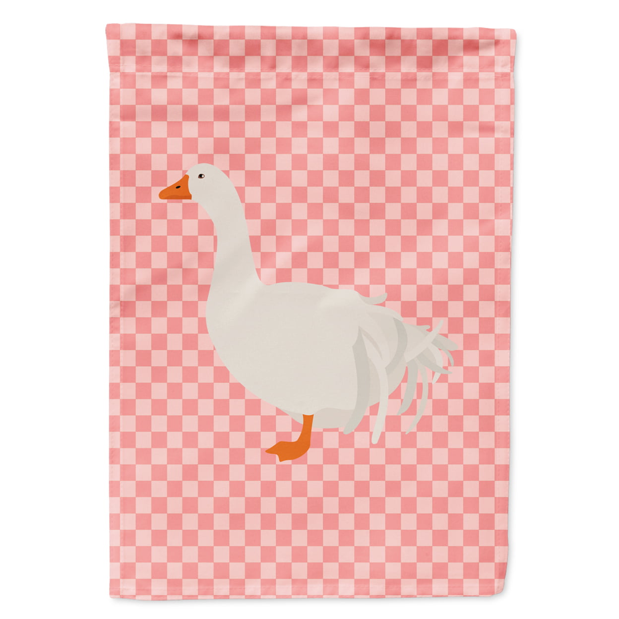 Sebastopol Goose Pink Check Garden Flag