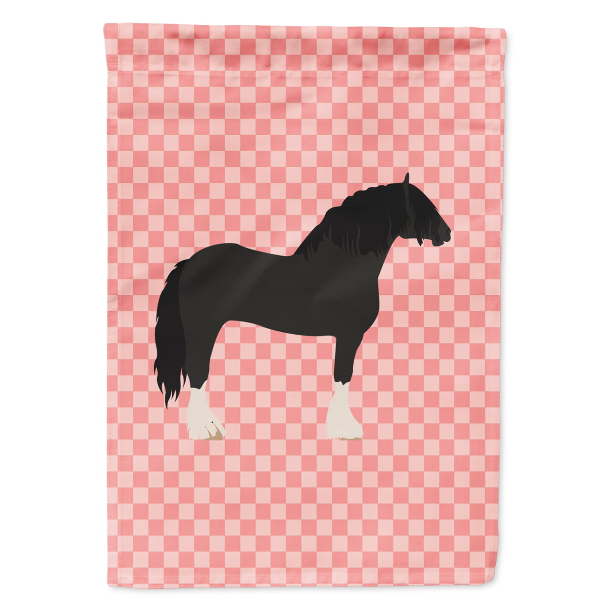 Pomeranian Rogener Goose Pink Check Garden Flag