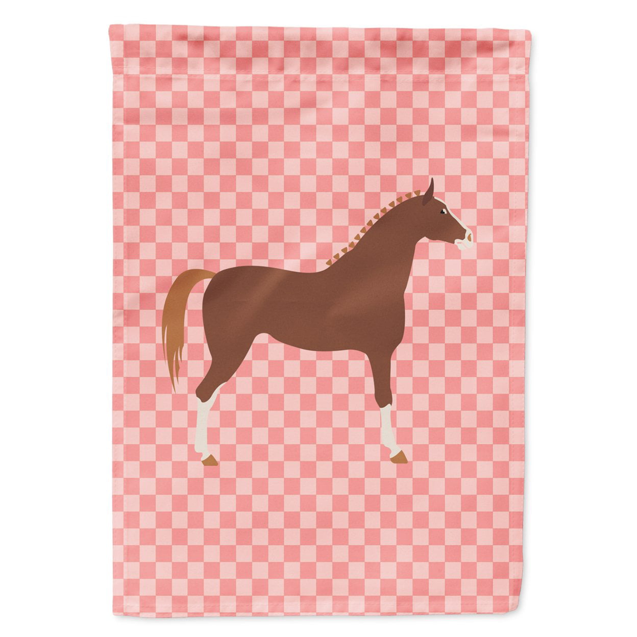 Hannoverian Horse Pink Check Garden Flag