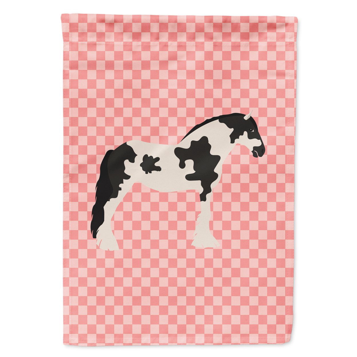 Cyldesdale Horse Pink Check Garden Flag