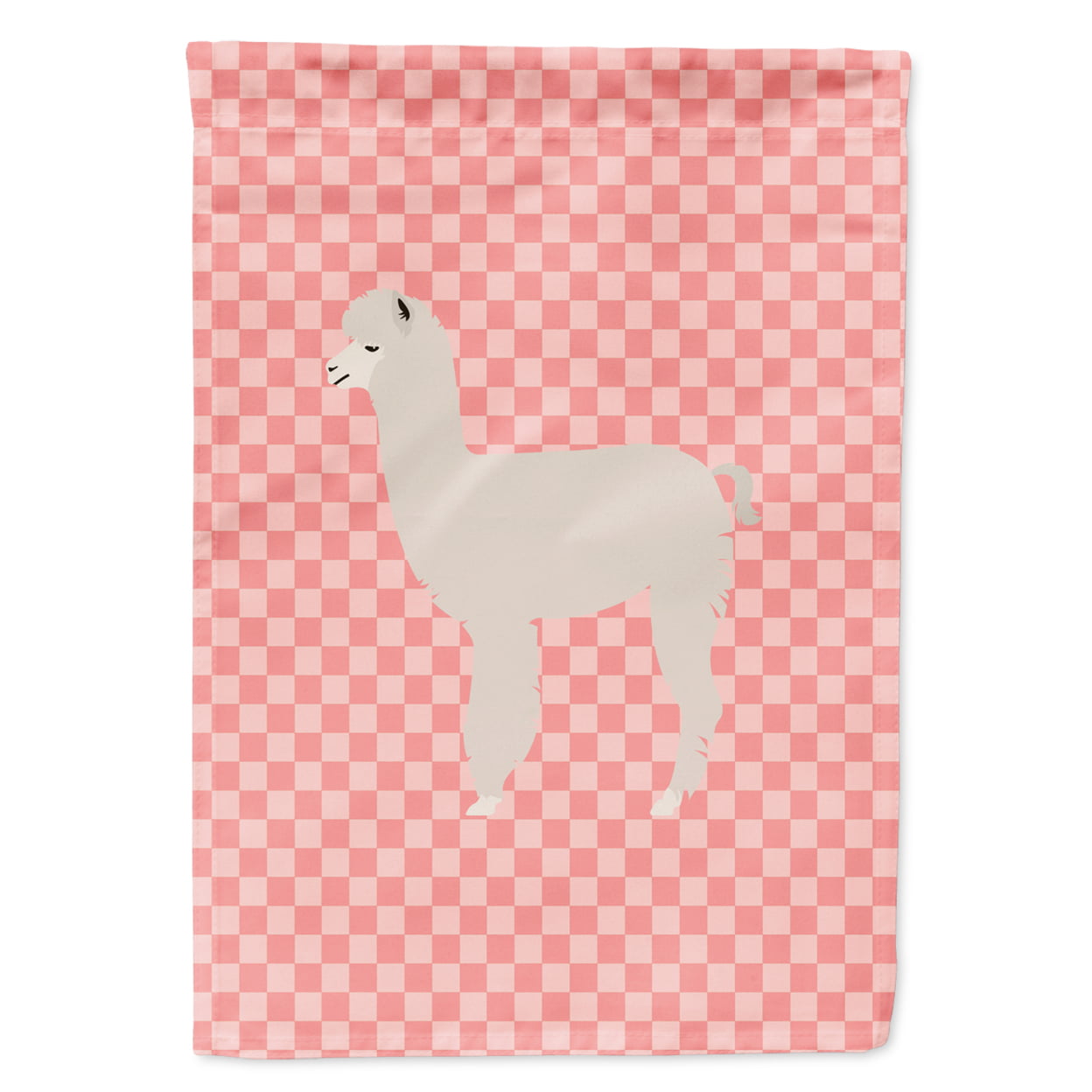 Alpaca Pink Check Garden Flag