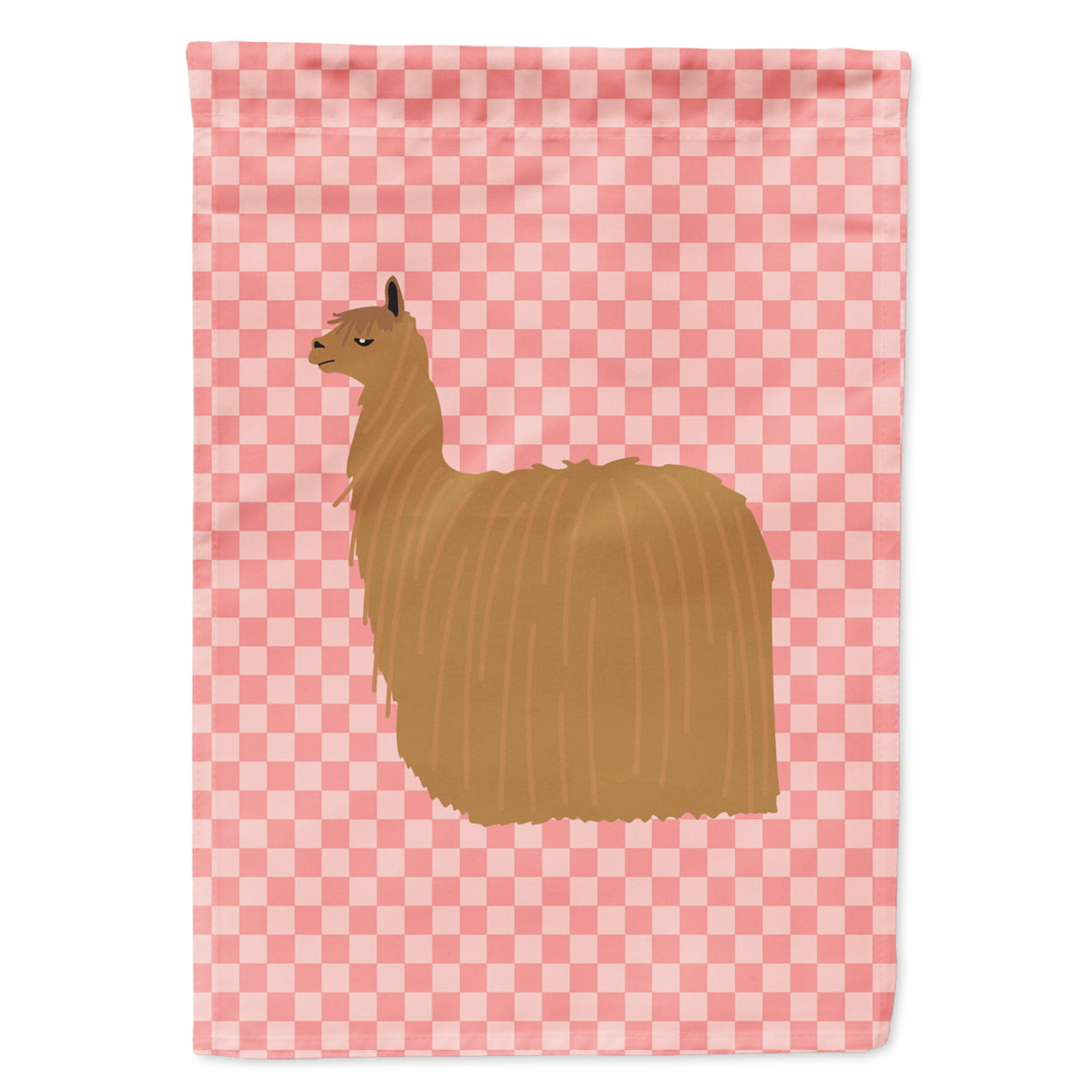 Alpaca Suri Pink Check Garden Flag