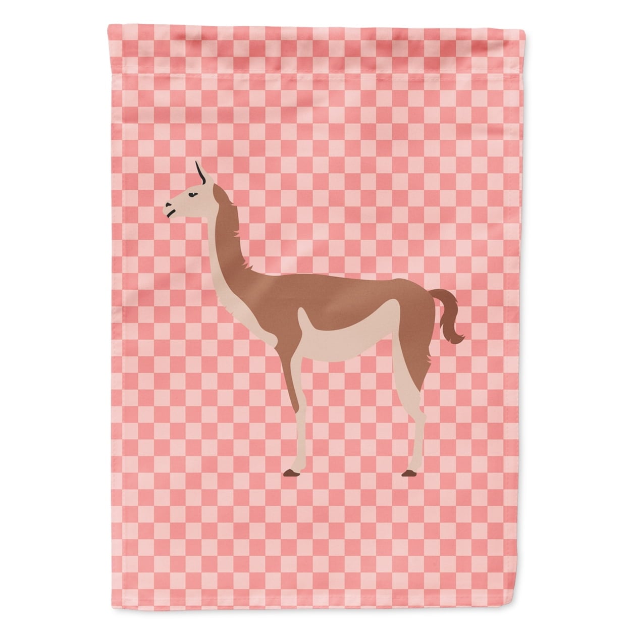 Guanaco Pink Check Garden Flag