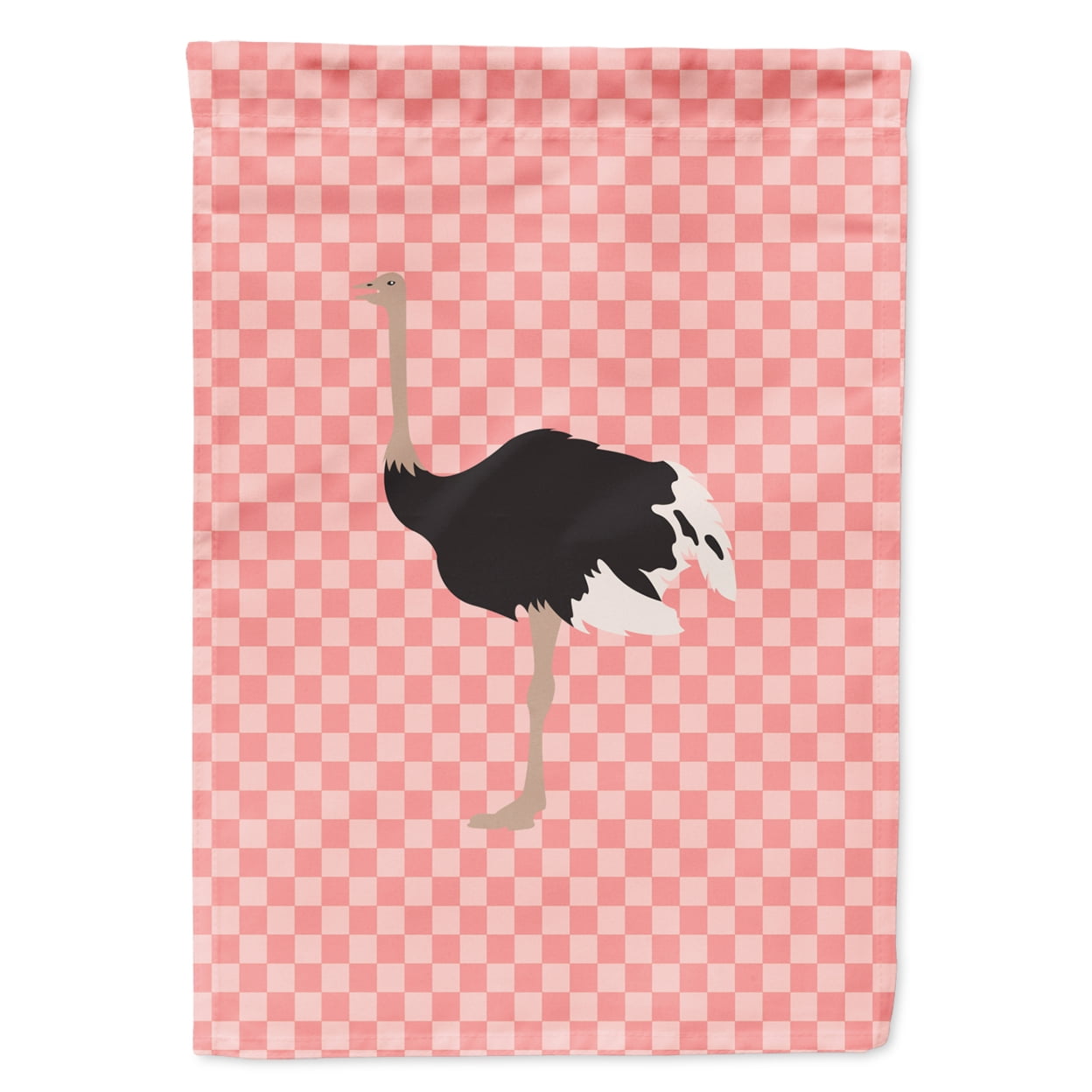 Common Ostrich Pink Check Garden Flag - Pink Check