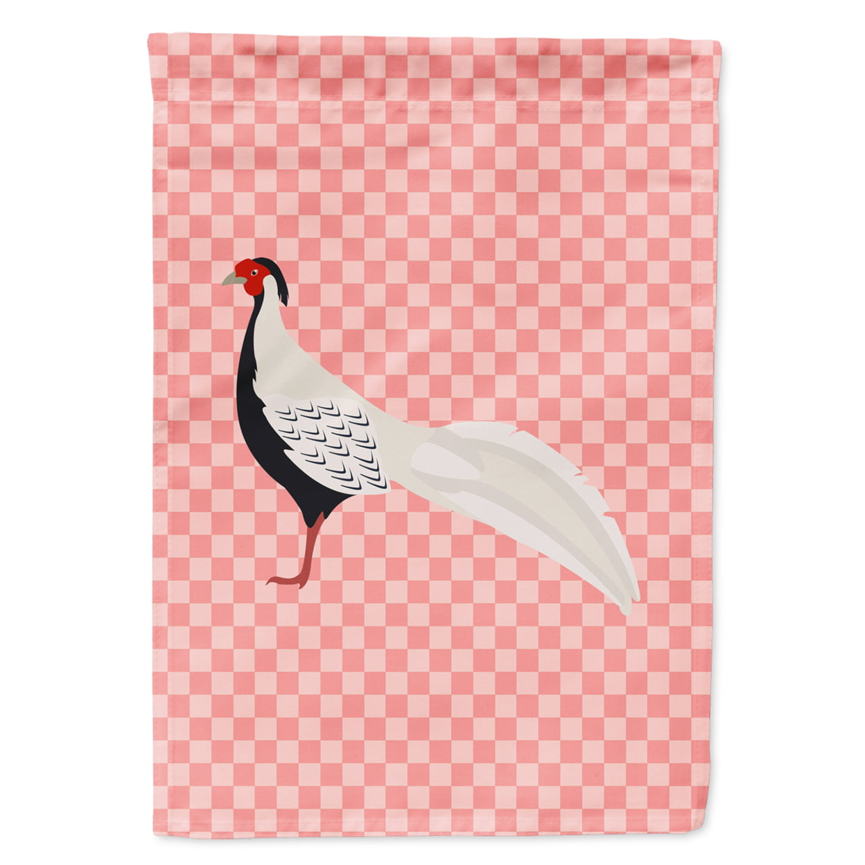 Silver Pheasant Pink Check Garden Flag