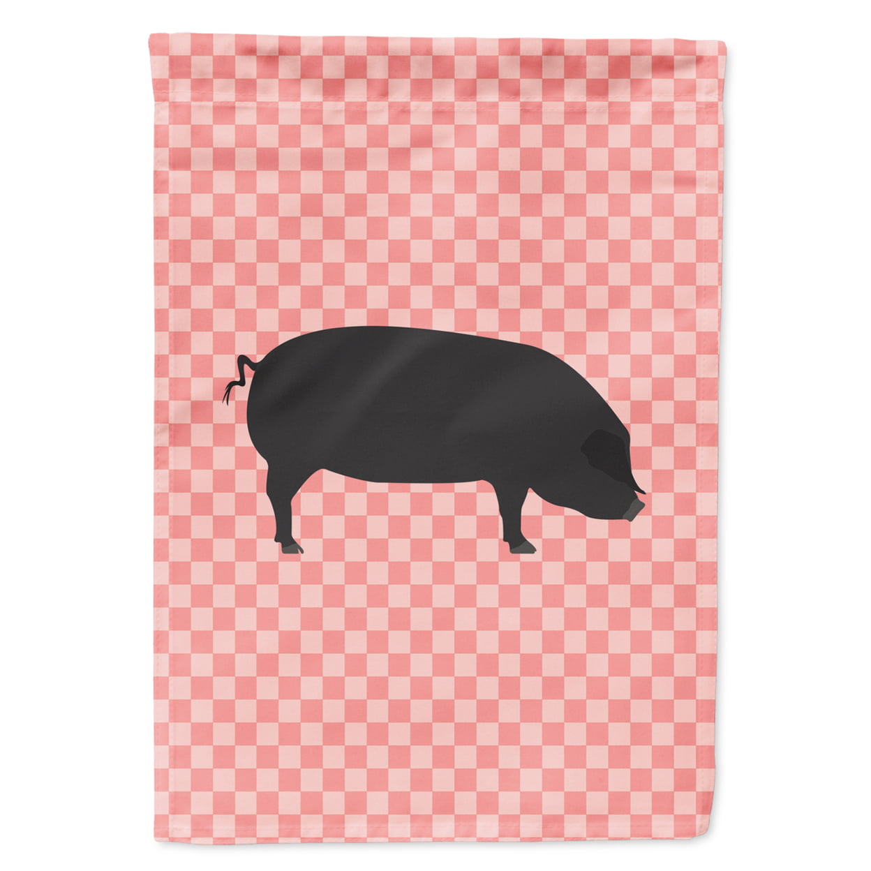 Devon Large Black Pig Pink Check Garden Flag