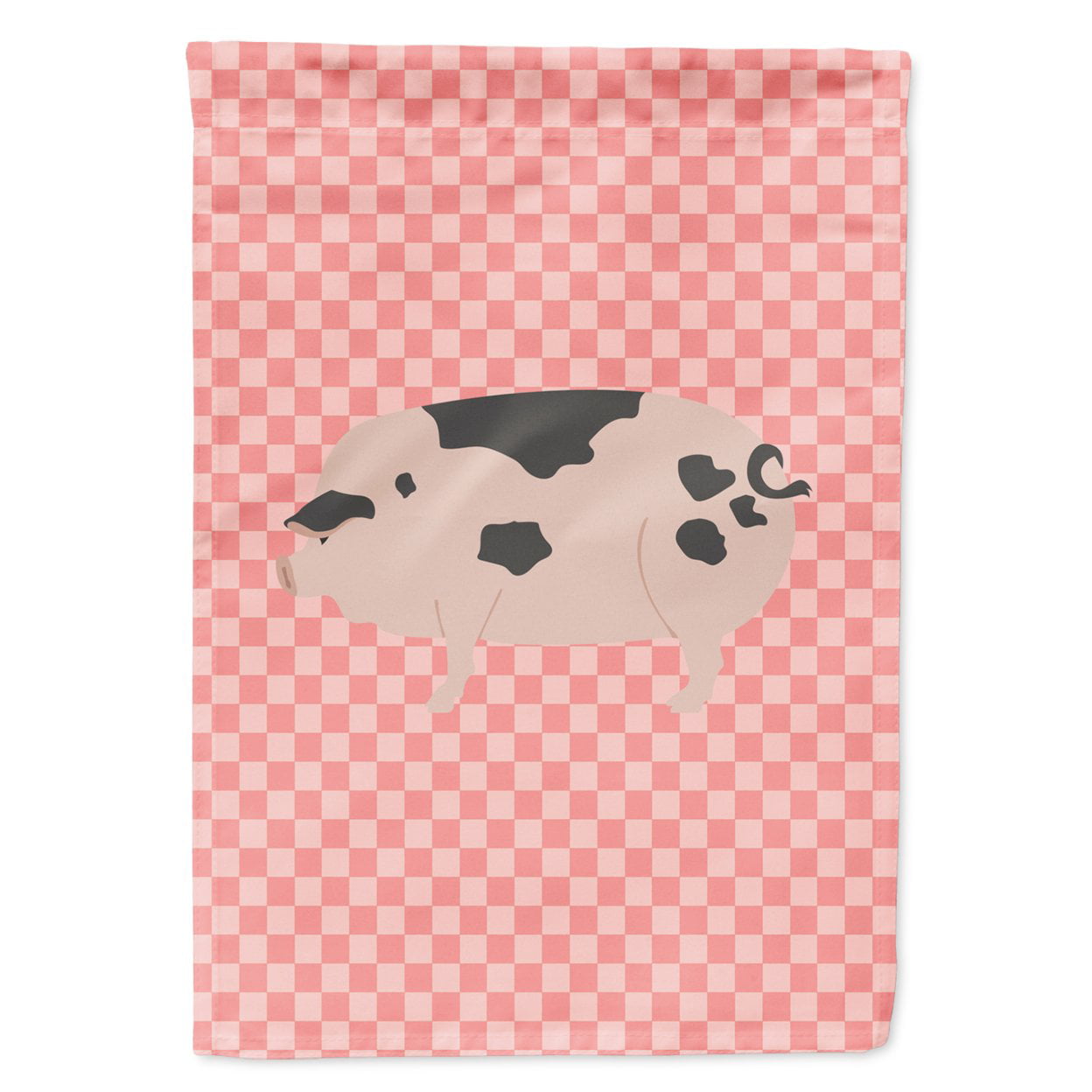 Gloucester Old Spot Pig Pink Check Garden Flag