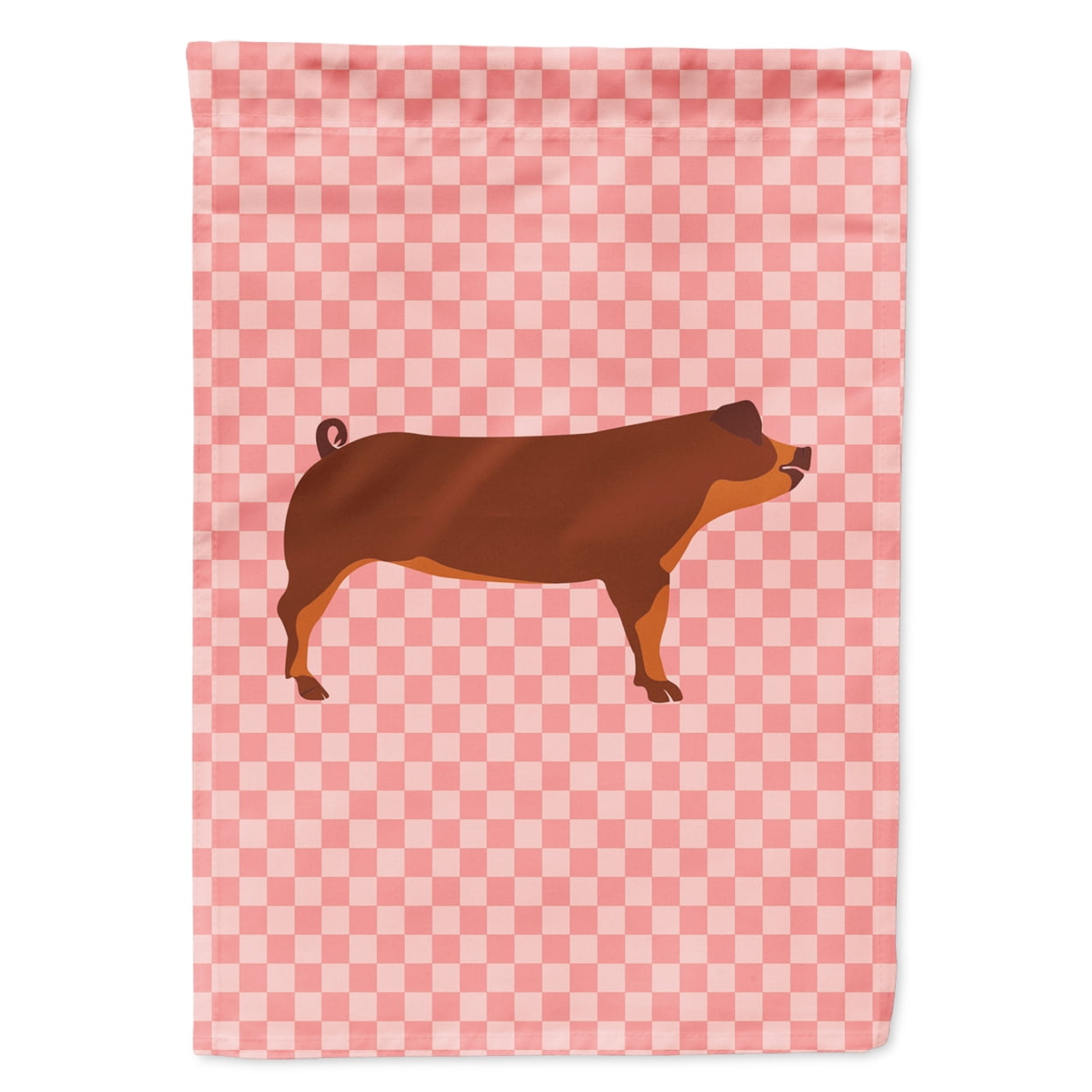 Duroc Pig Pink Check Garden Flag