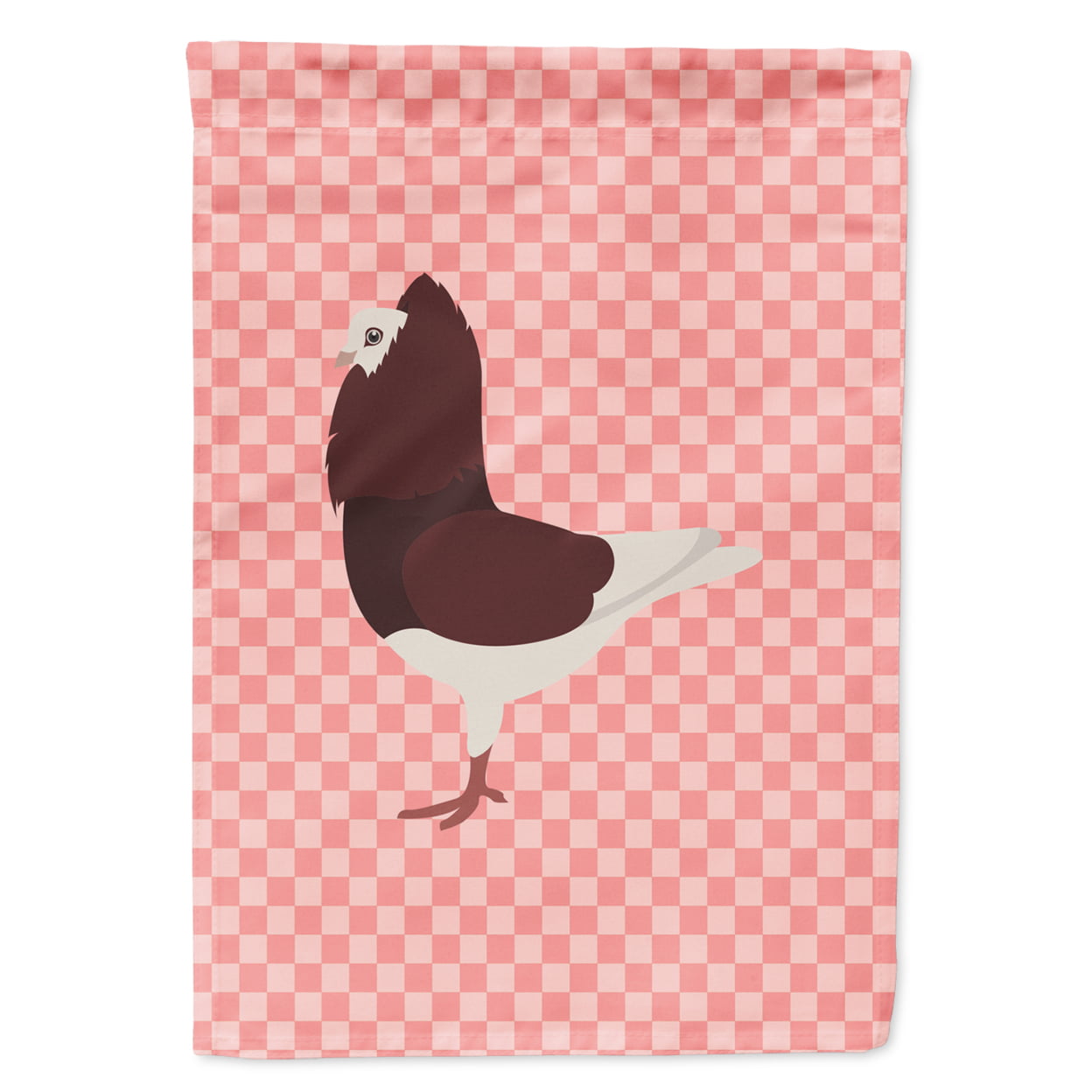 Capuchin Red Pigeon Pink Check Garden Flag