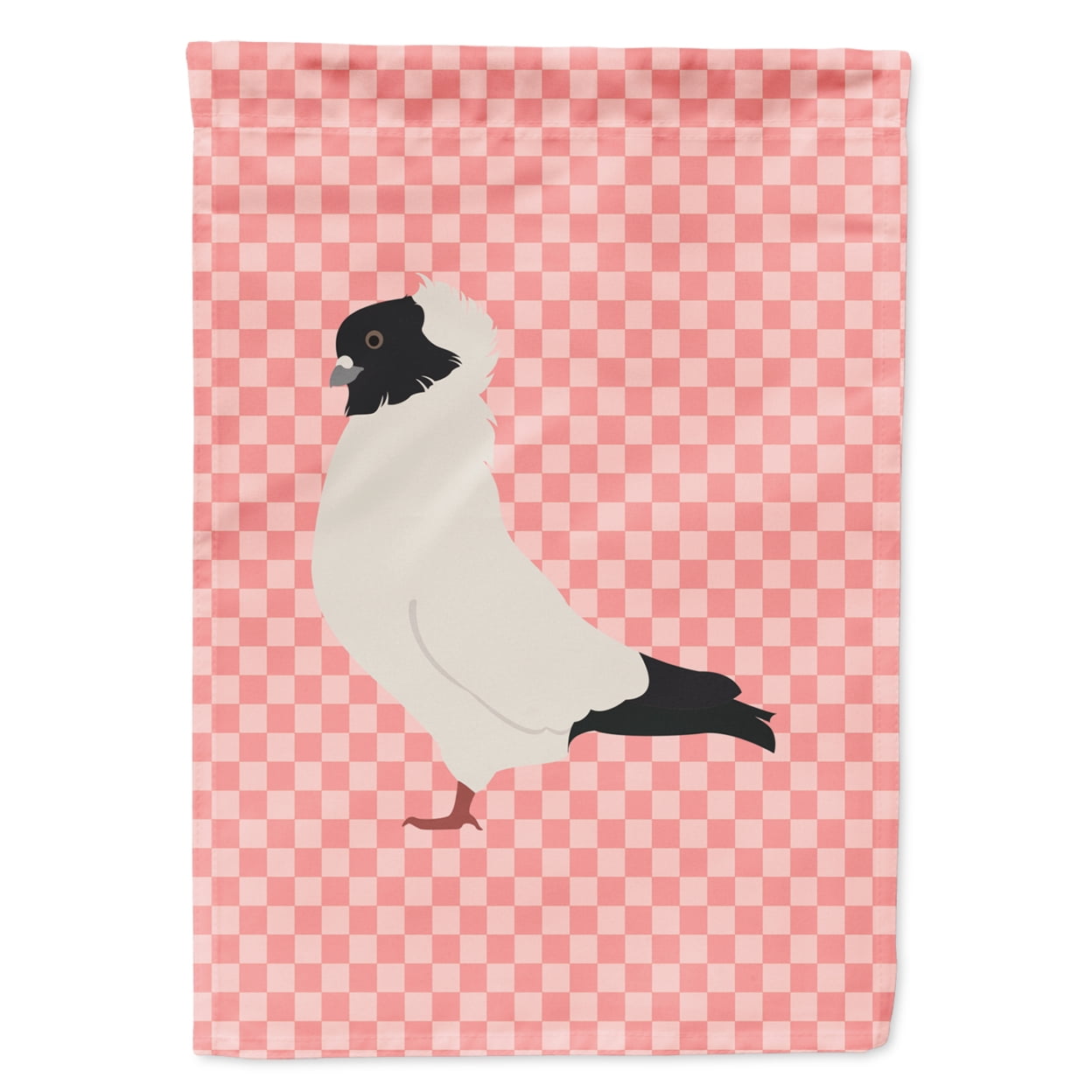 Nun Pigeon Pink Check Garden Flag