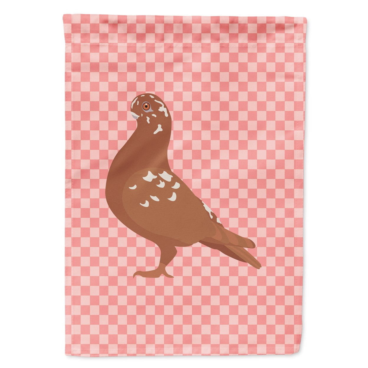 African Owl Pigeon Pink Check Garden Flag