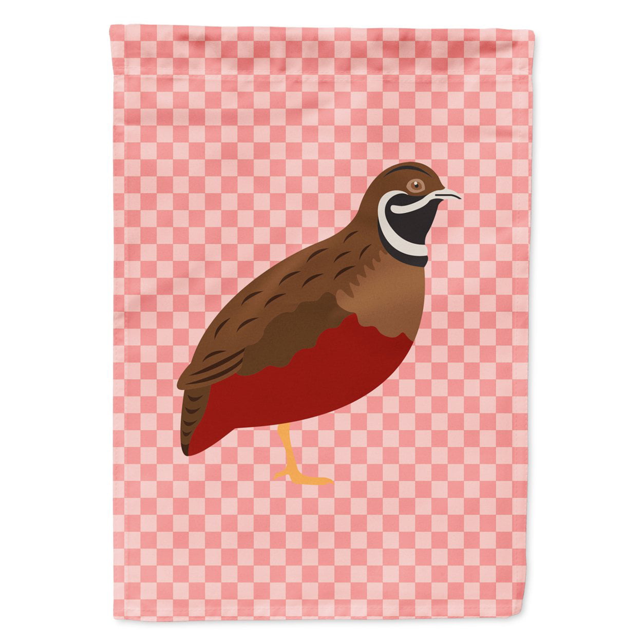 Chinese Painted Or King Quail Pink Check Garden Flag - Pink Check