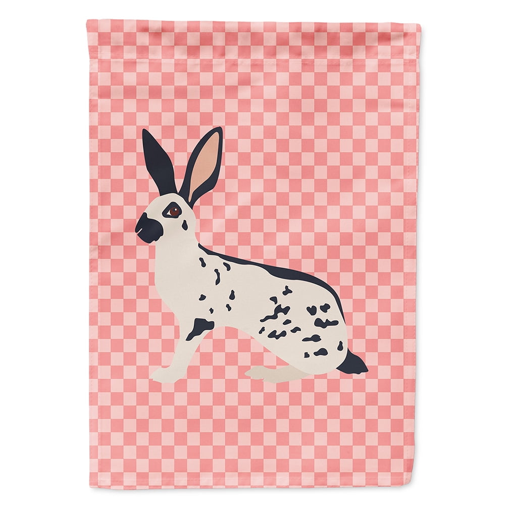 English Spot Rabbit Pink Check Garden Flag