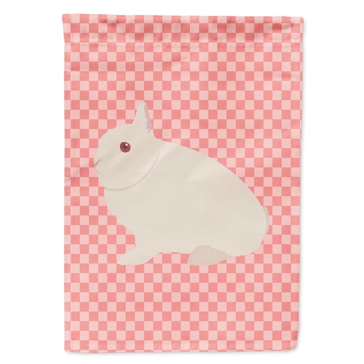Hermelin Rabbit Pink Check Garden Flag