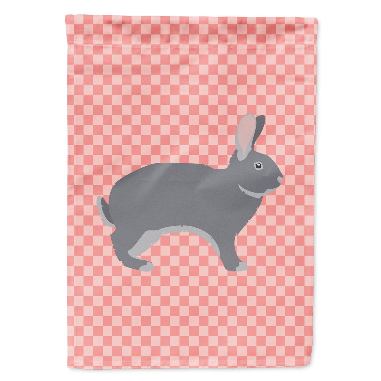Giant Chinchilla Rabbit Pink Check Garden Flag