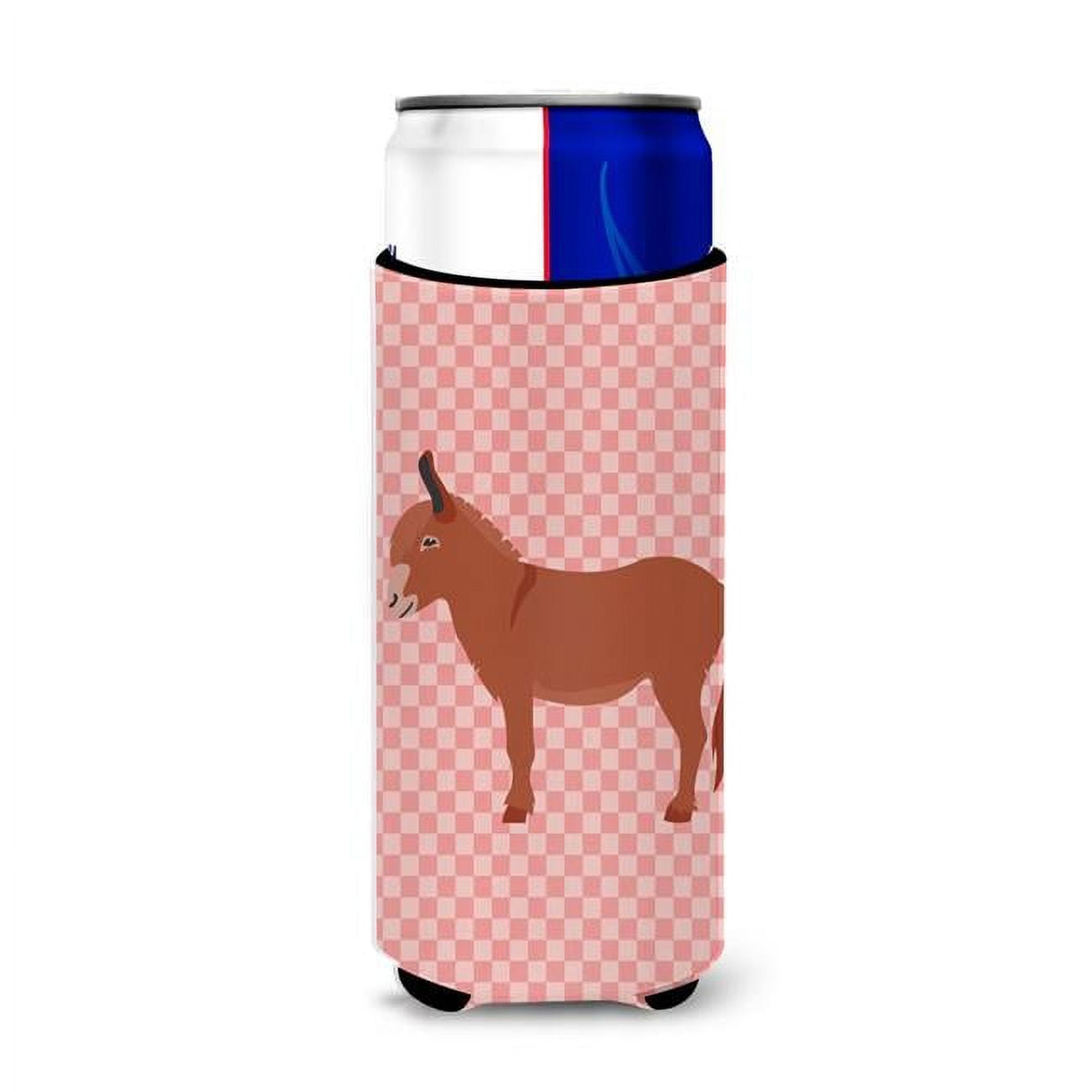 Irish Donkey Pink Check Michelob Ultra Hugger for Slim Cans