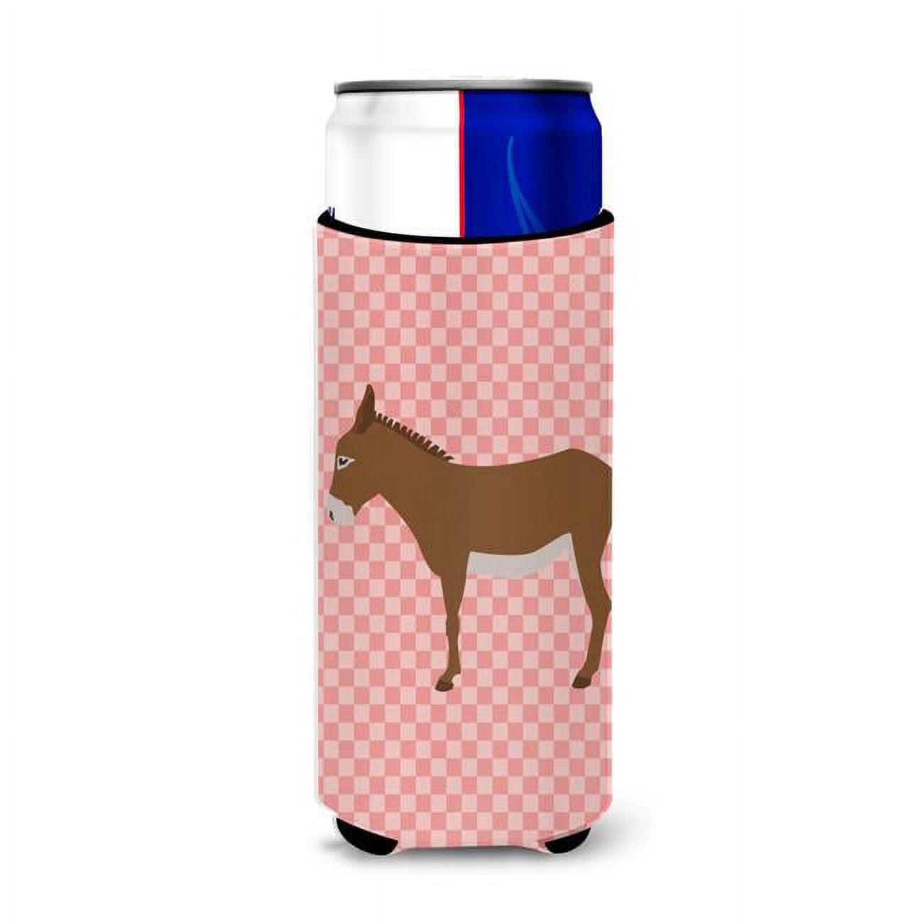 Cotentin Donkey Pink Check Michelob Ultra Hugger for Slim Cans