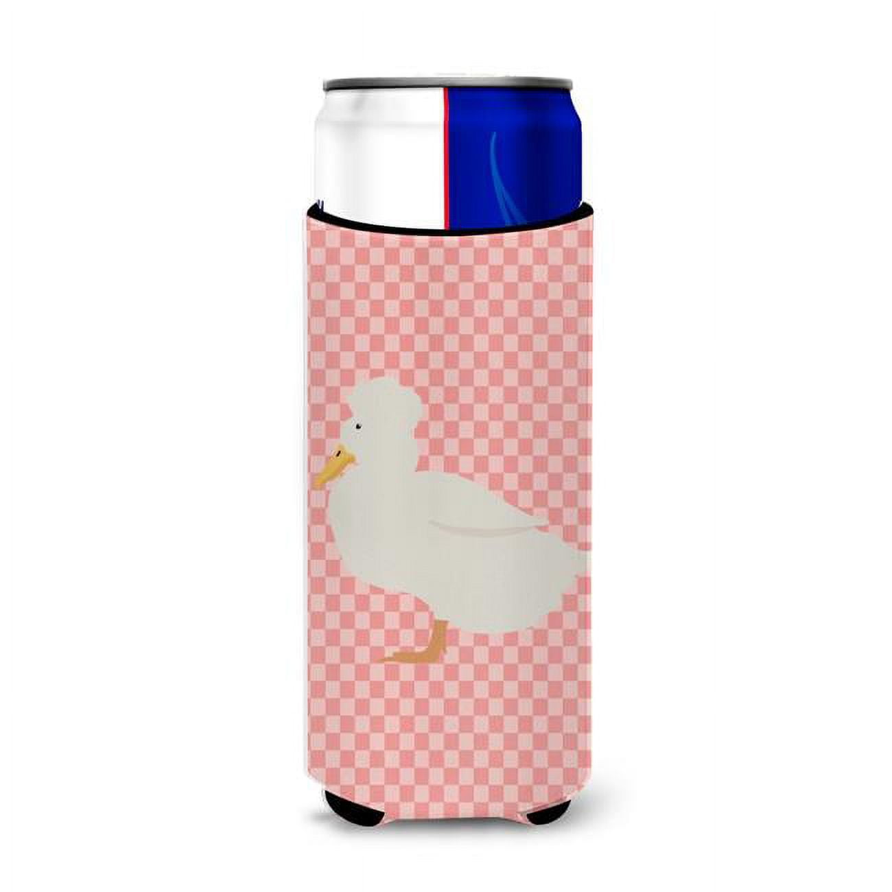 Crested Duck Pink Check Michelob Ultra Hugger for Slim Cans - Pink Check