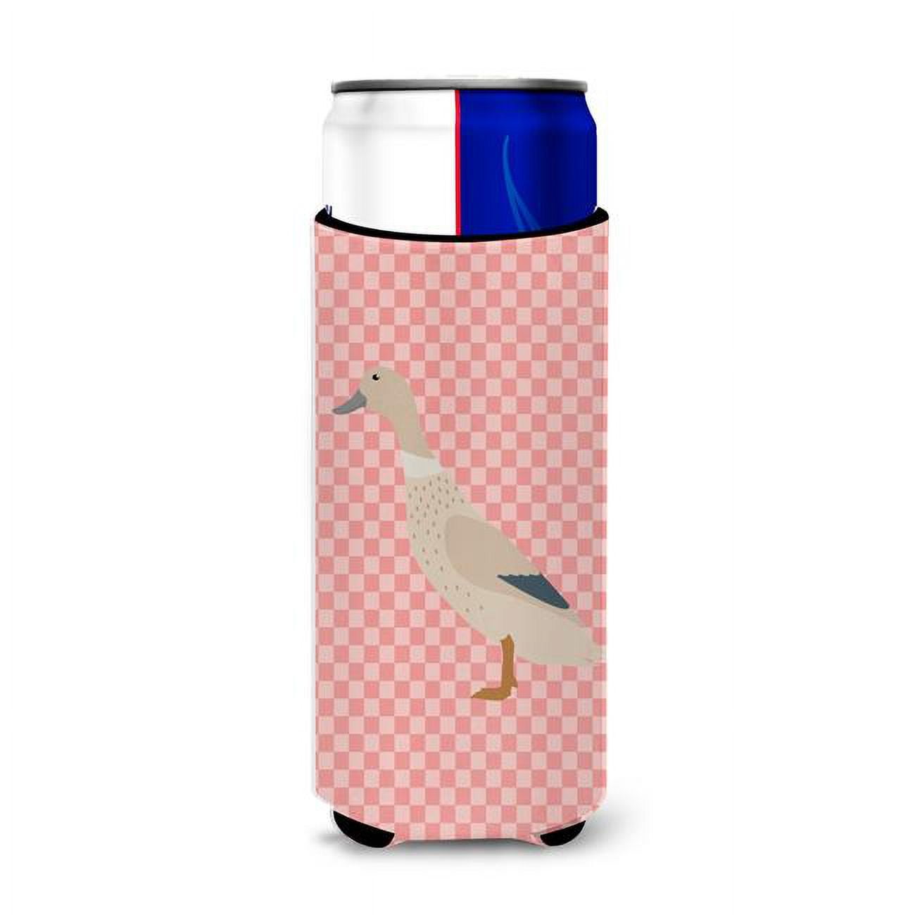West Harlequin Duck Pink Check Michelob Ultra Hugger for Slim Cans - Pink Check