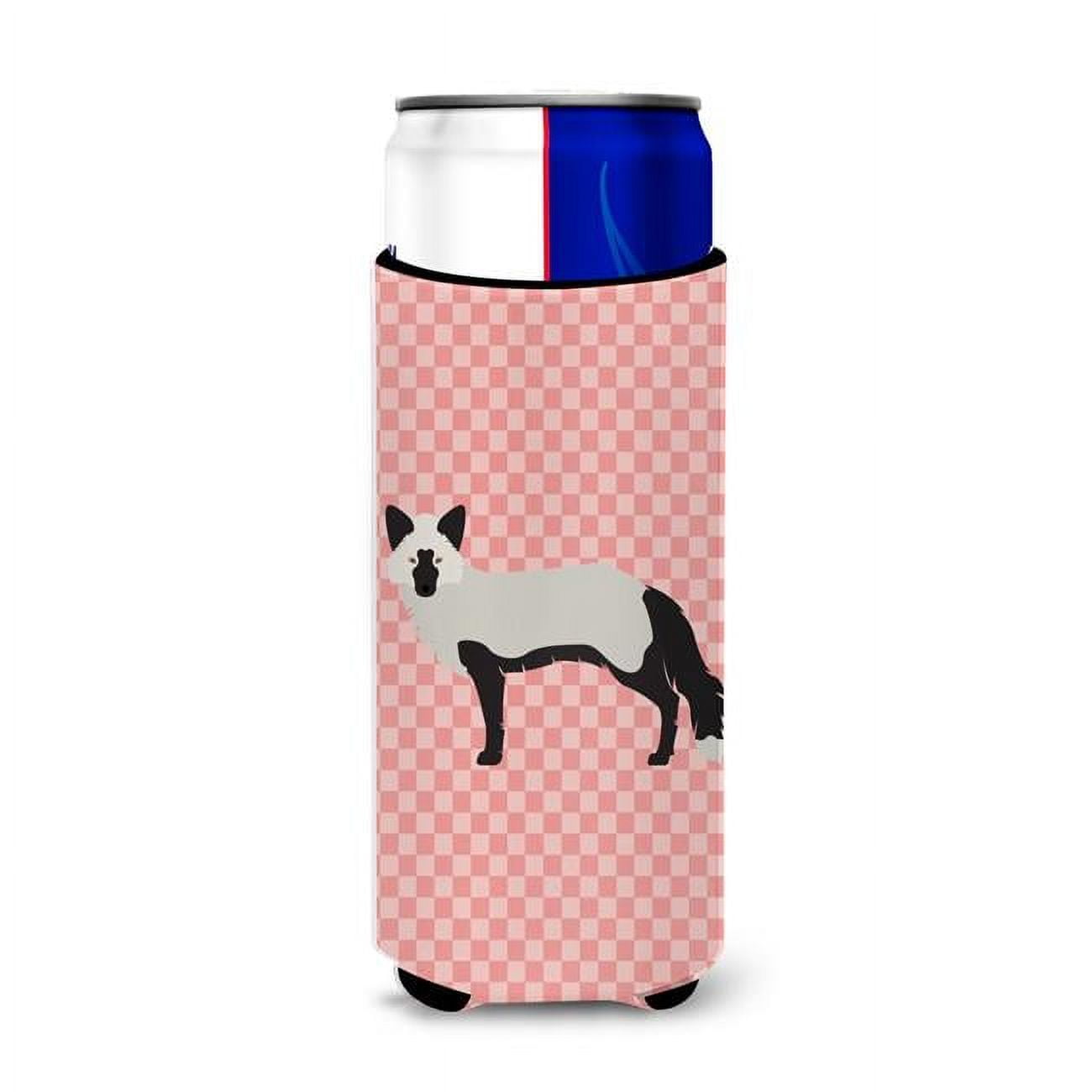 Silver Fox Pink Check Michelob Ultra Hugger for Slim Cans