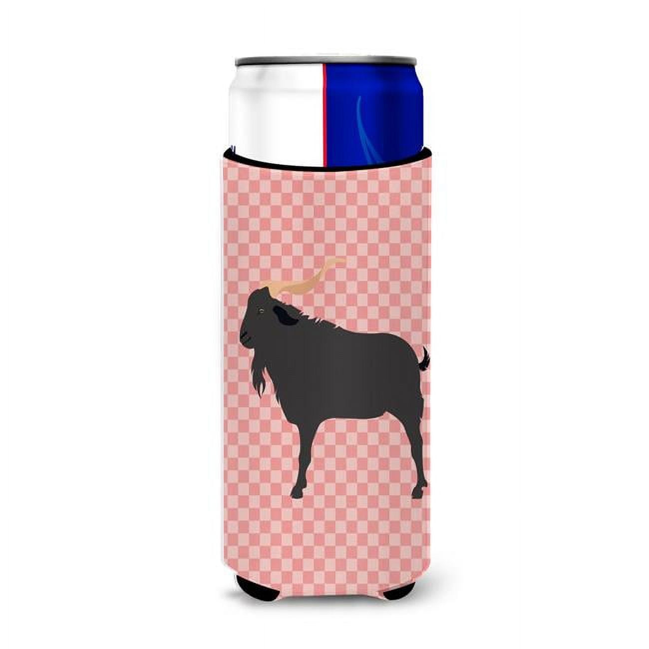Verata Goat Pink Check Michelob Ultra Hugger for Slim Cans