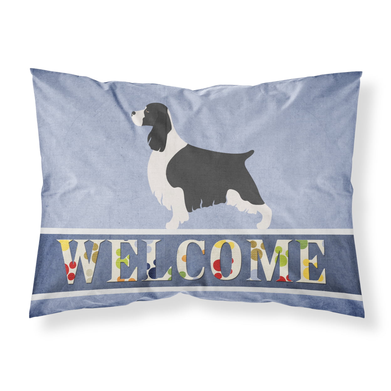 English Springer Spaniel Welcome Fabric Standard Pillowcase