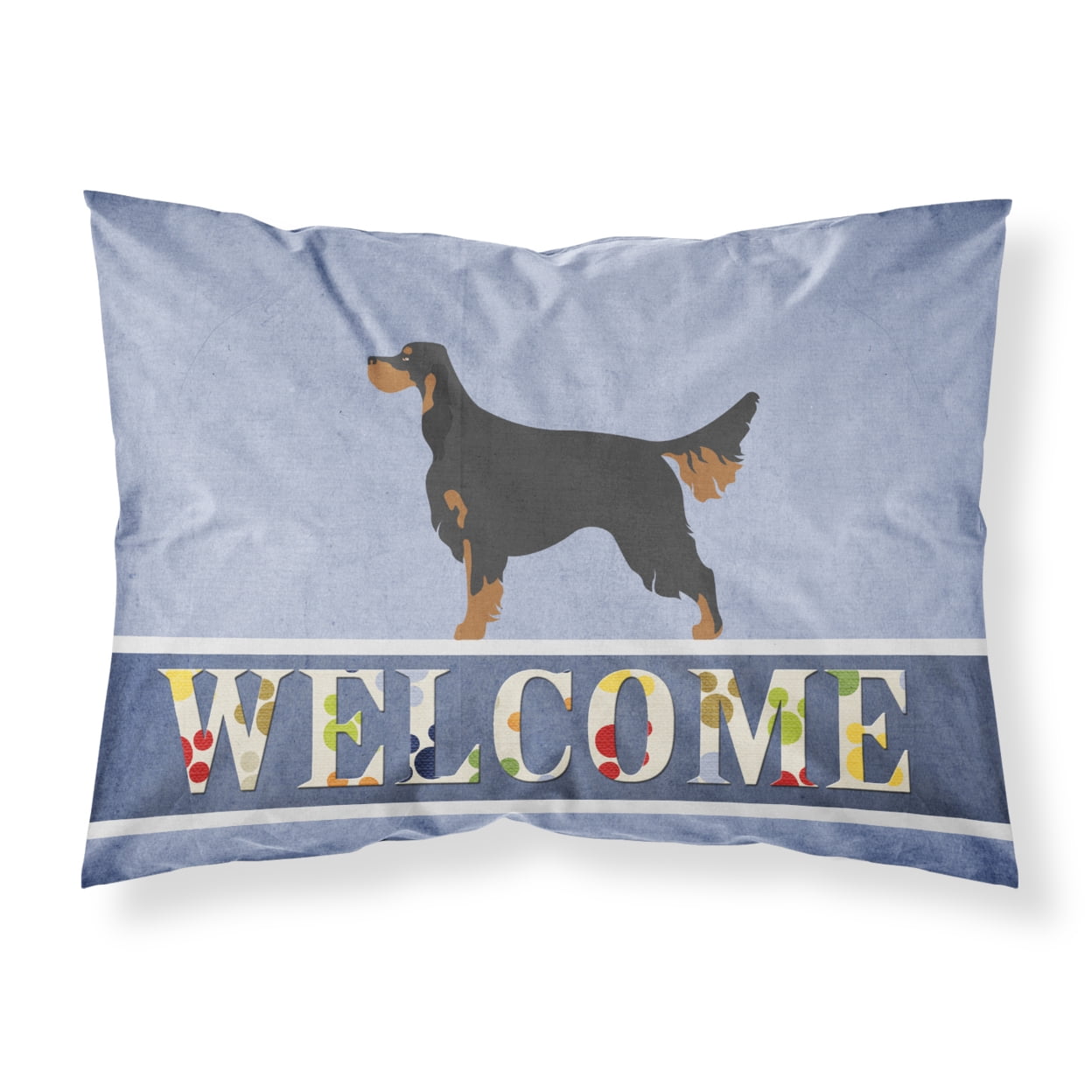 BB8274PILLOWCASE Gordon Setter Welcome Fabric Standard Pillowcase