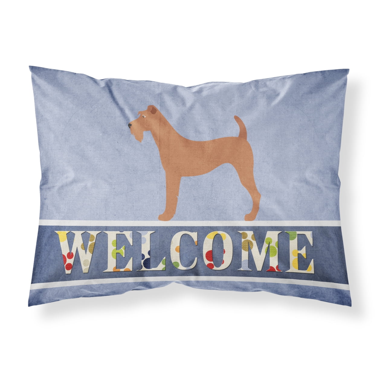 Irish Terrier Welcome Fabric Standard Pillowcase - Multi-Colored - Standard
