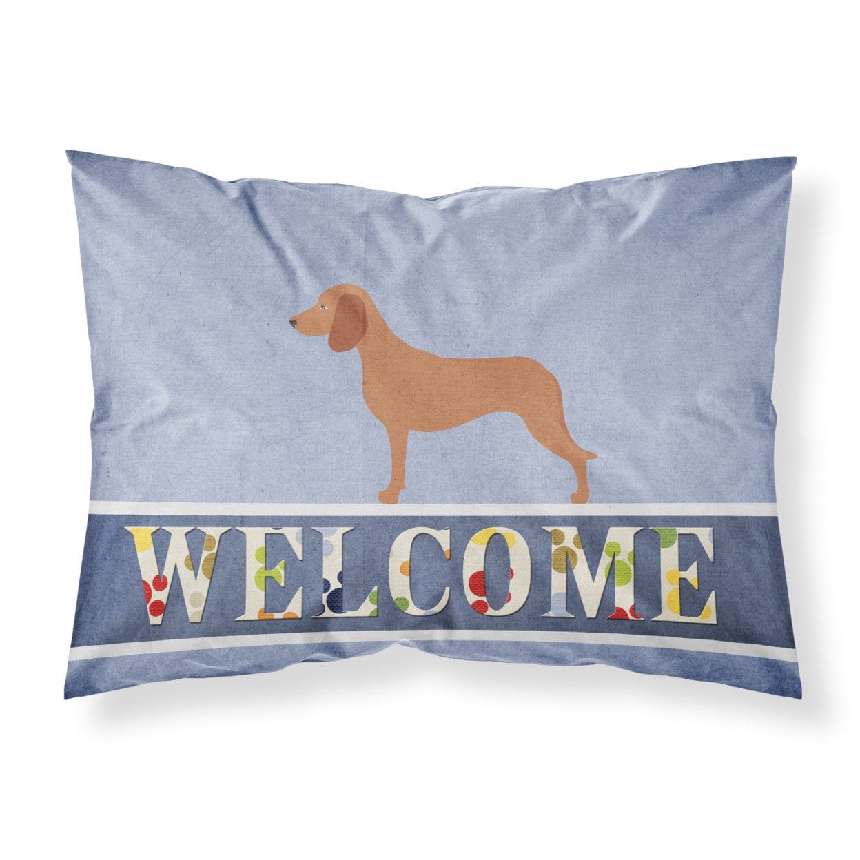 Bavarian Mountian Hound Welcome Fabric Standard Pillowcase - Multi-Colored - Standard