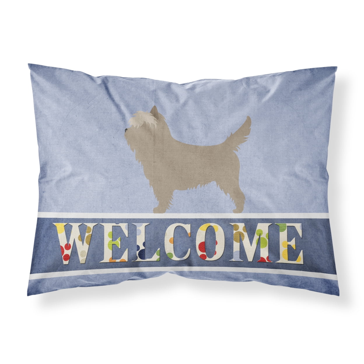 Cairn Terrier Welcome Fabric Standard Pillowcase - Multi-Colored - Standard