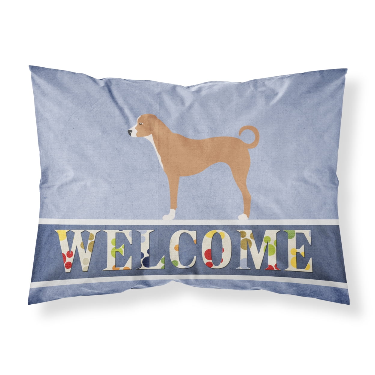Australian Pinscher Welcome Fabric Standard Pillowcase - Multi-Colored - Standard