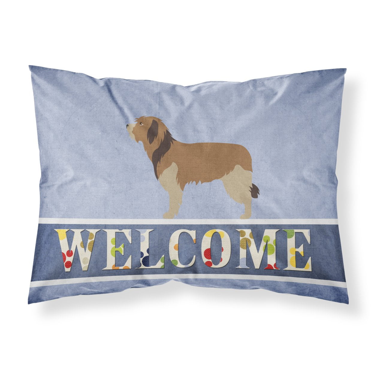 BB8295PILLOWCASE Catalan Sheepdog Welcome Fabric Standard Pillowcase