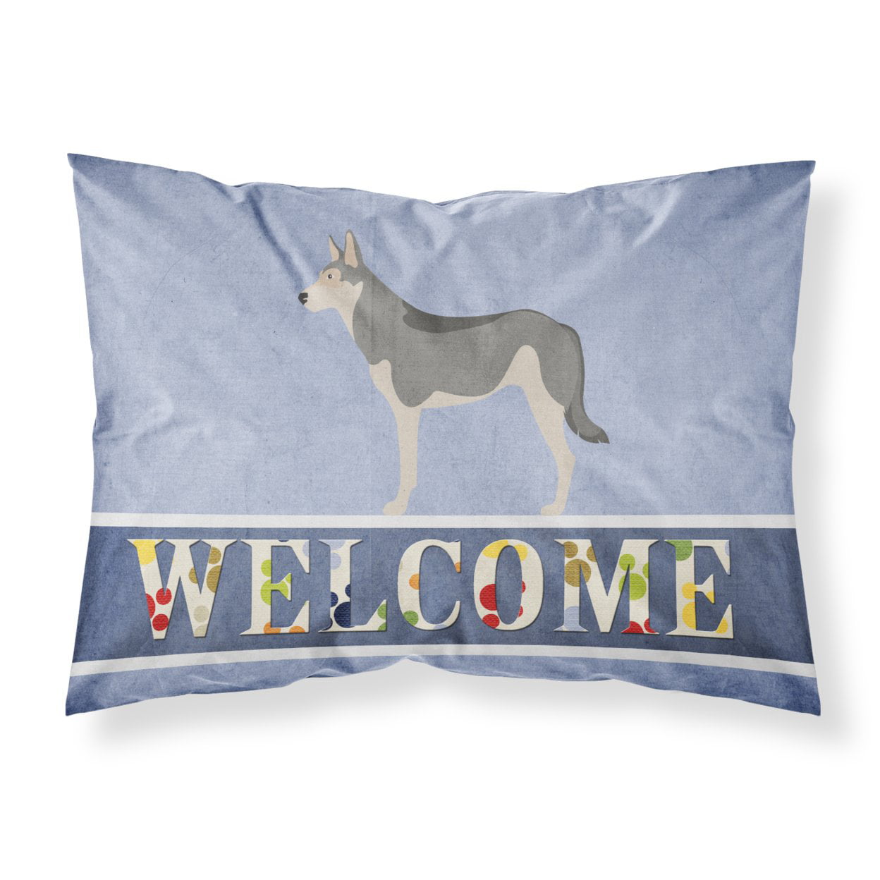 Saarloos Wolfdog Welcome Fabric Standard Pillowcase - Multi-Colored - Standard