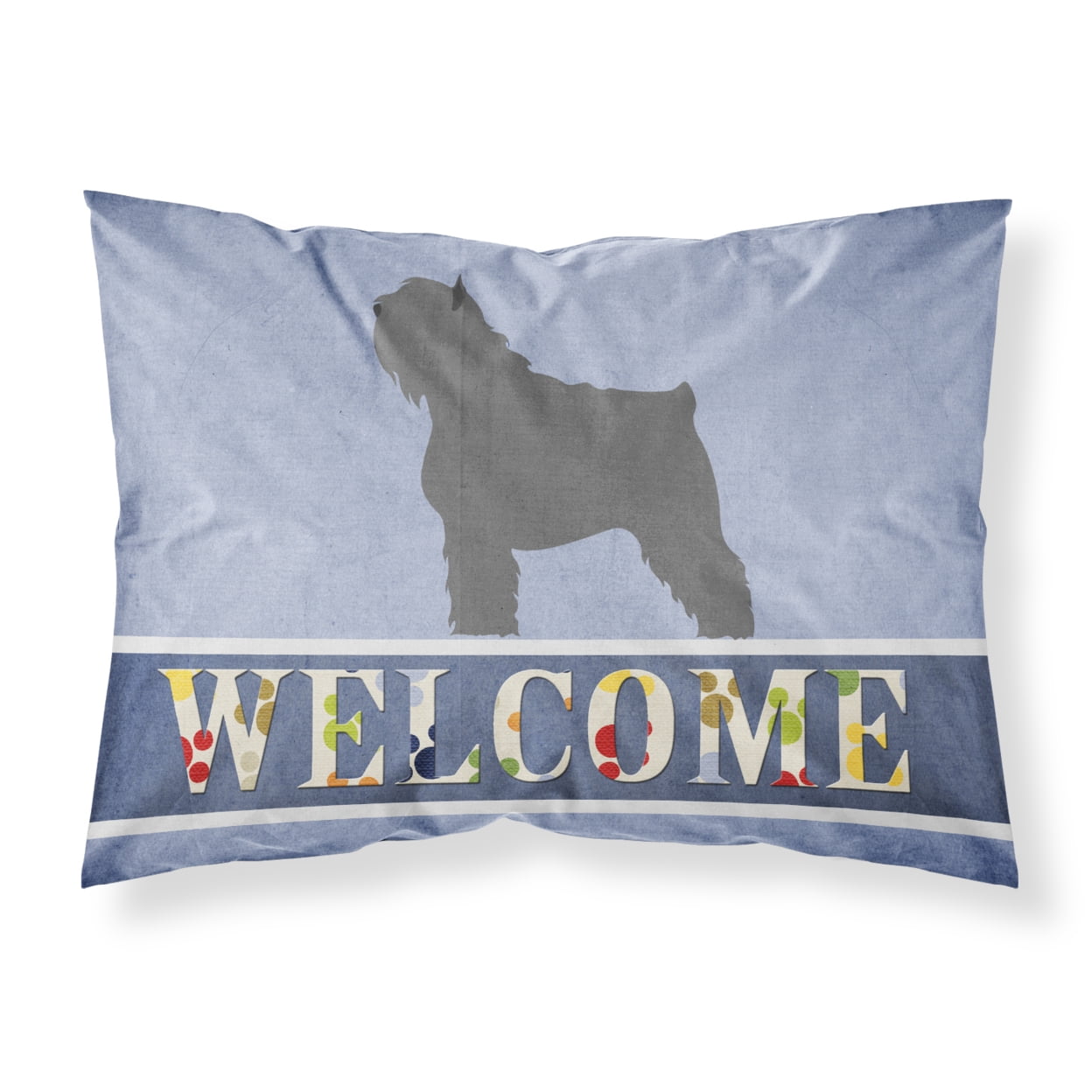 Bouvier Des Flandres Welcome Fabric Standard Pillowcase - Multi-Colored - Standard