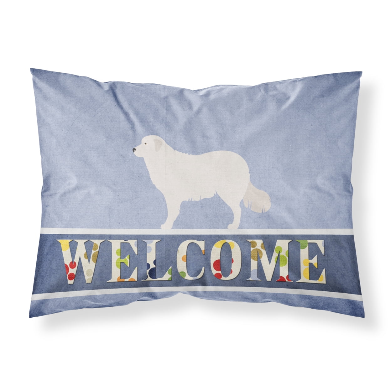 Kuvasz Welcome Fabric Standard Pillowcase - Multi-Colored - Standard