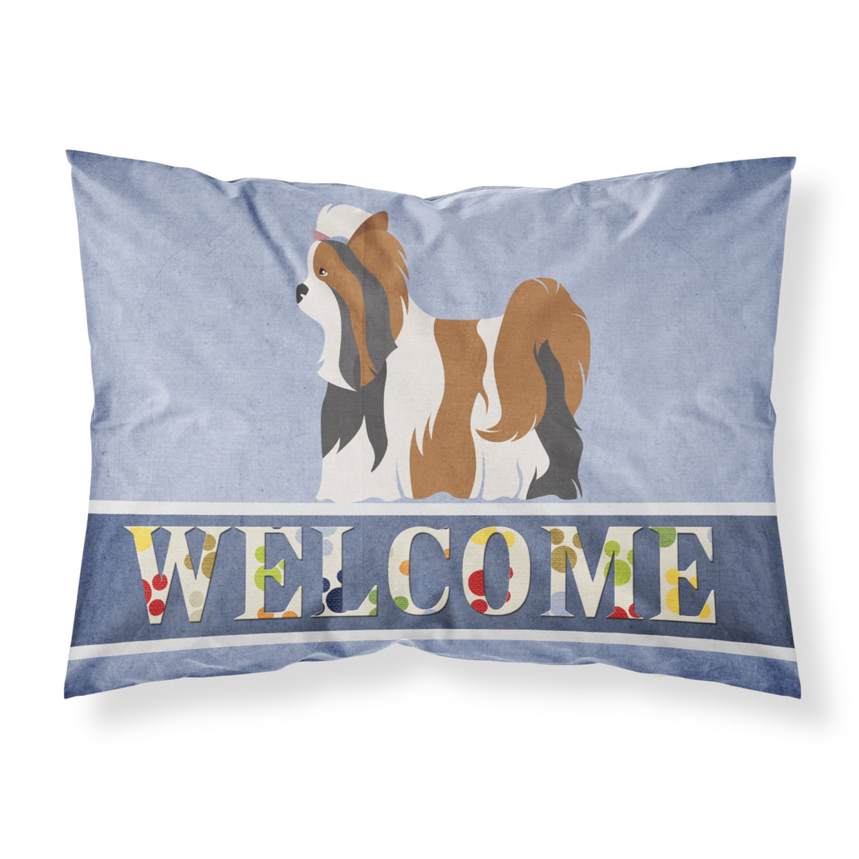Biewer Terrier Welcome Fabric Standard Pillowcase - Multi-Colored - Standard